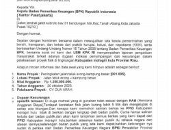 LSM KPK-RI Laporkan Dugaan Penyimpangan Proyek Peningkatan Jalan Teluk Erong–Kampung Besar ke BPK RI